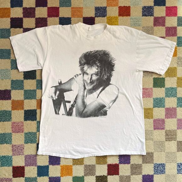 VTG 80s Rod Stewart “Out Of Order” Tour 1988 Concert Single Stitch Band T-Shirt - Picture 1 of 7